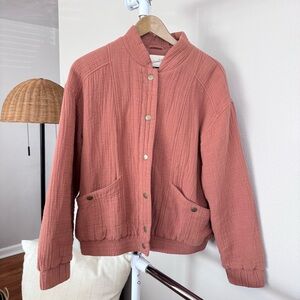 Universal Thread Quilted Bomber Jacket in Dusty Rose